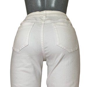 NYDJ Cropped Ankle Womens Jeans Tag 8 White Straight Mid-Rise W30xL19 USA Denim